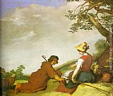Shepherd Canvas Paintings - Shepherd and Sherpherdess